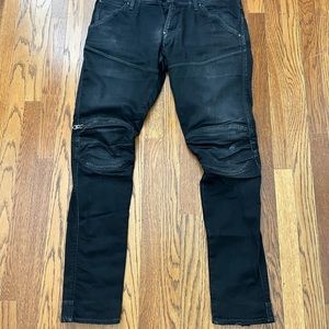 G Star Black 5620 Zip Knee Skinny Jeans Size 34